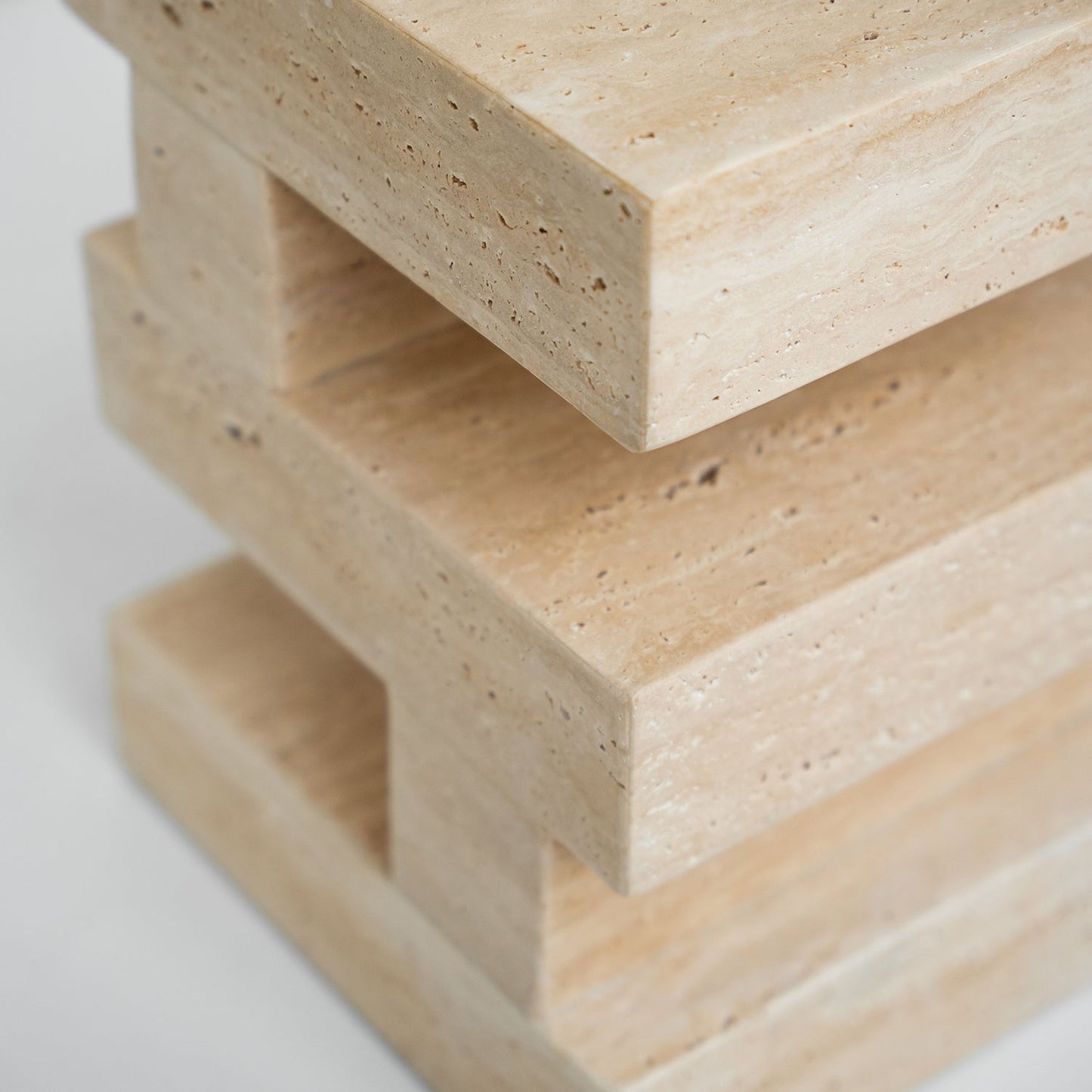 'S Y N C' TRAVERTINE SIDE TABLE