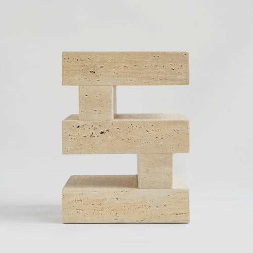 'S Y N C' TRAVERTINE SIDE TABLE