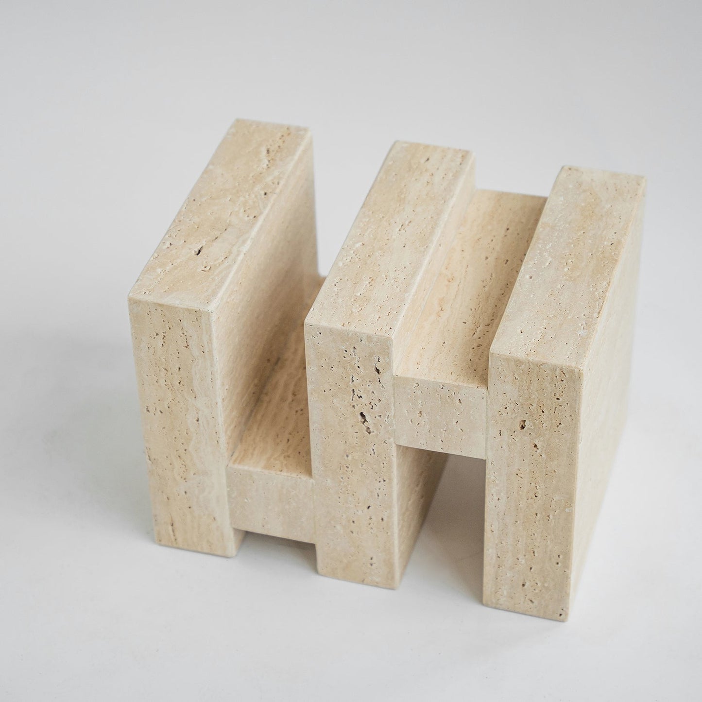 'S Y N C' TRAVERTINE SIDE TABLE
