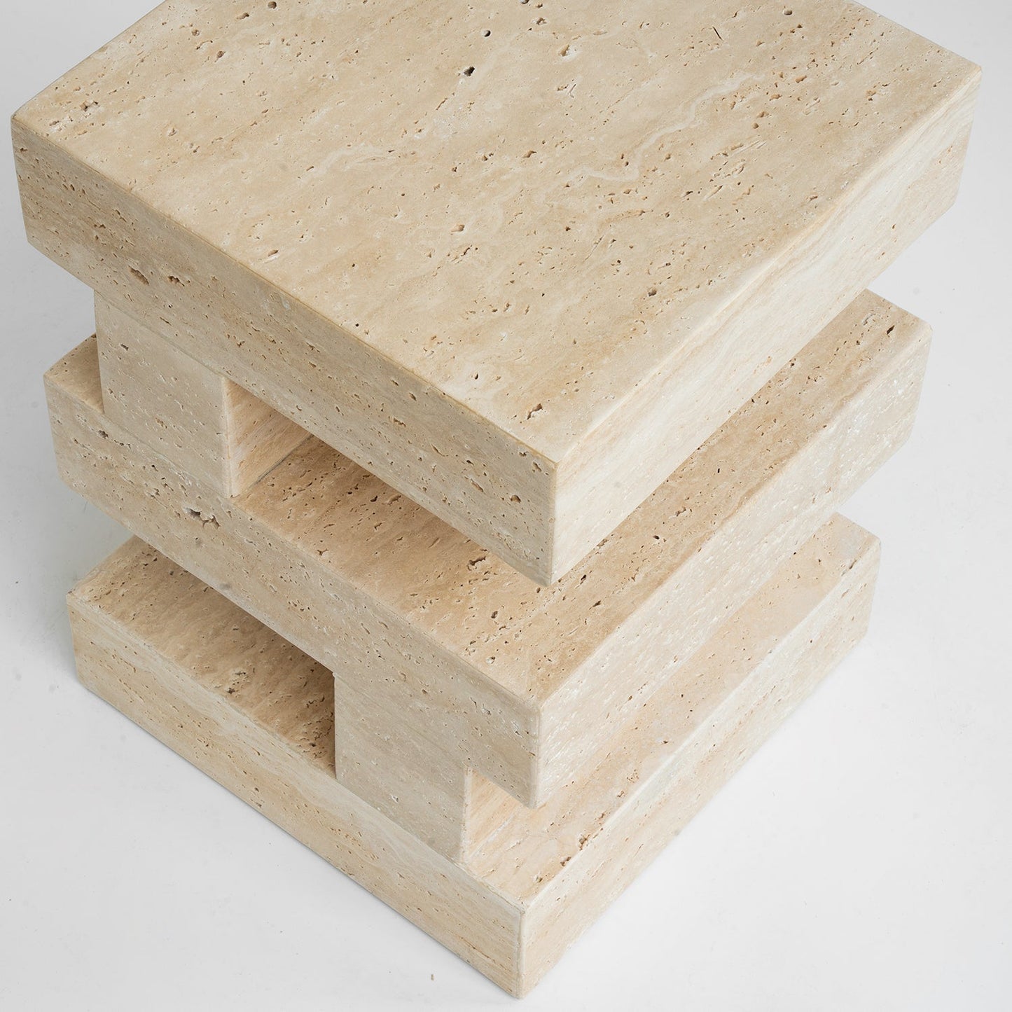 'S Y N C' TRAVERTINE SIDE TABLE