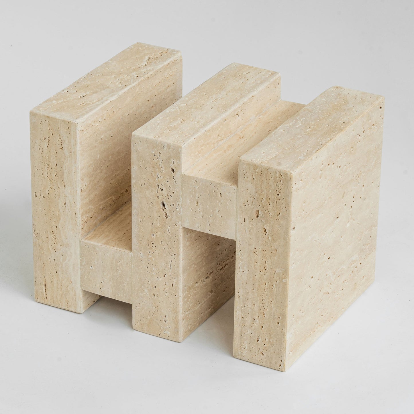 'S Y N C' TRAVERTINE SIDE TABLE