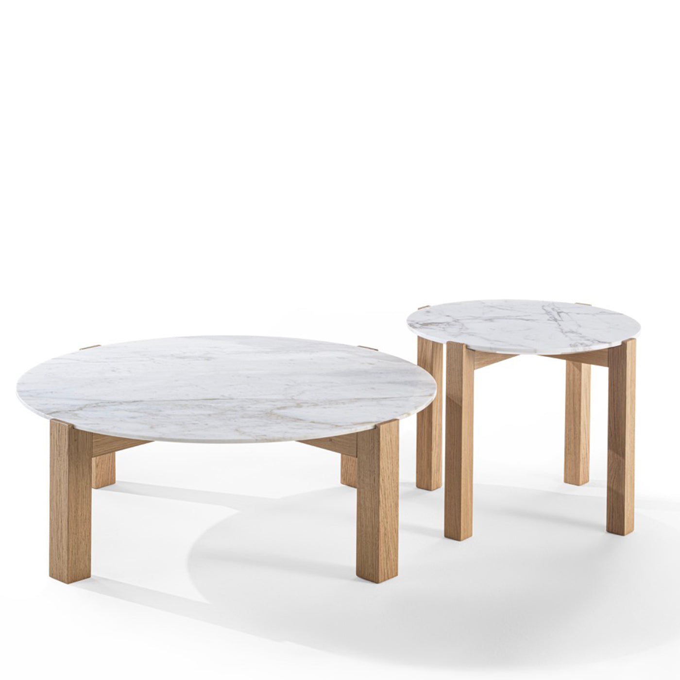 Moon 1 Round White Marble Coffee Table
