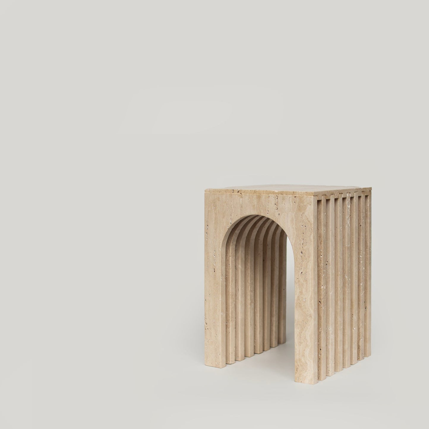 "BALANCE" TRAVERTINE SIDE TABLE