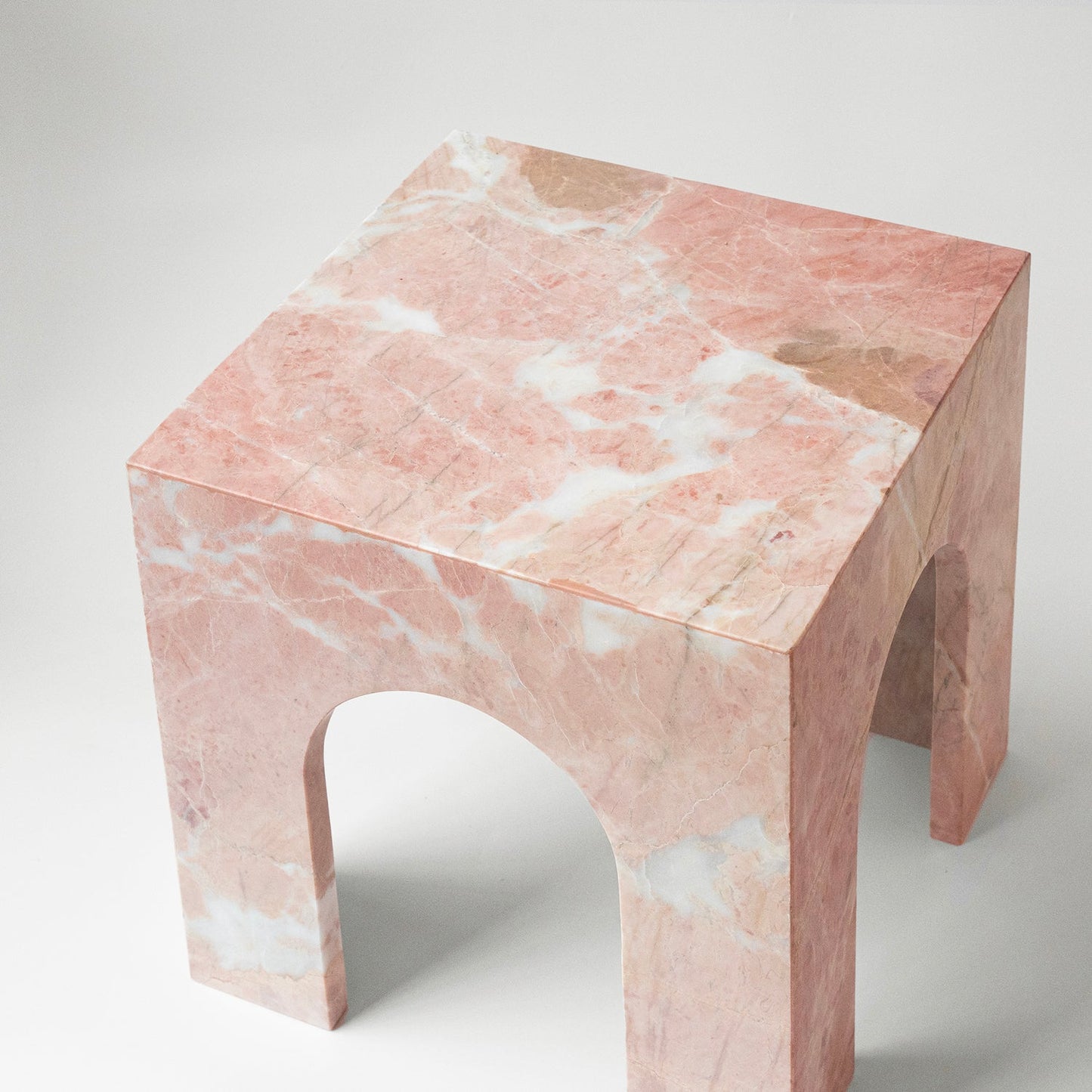 PINK MARBLE ARCH SIDE TABLE
