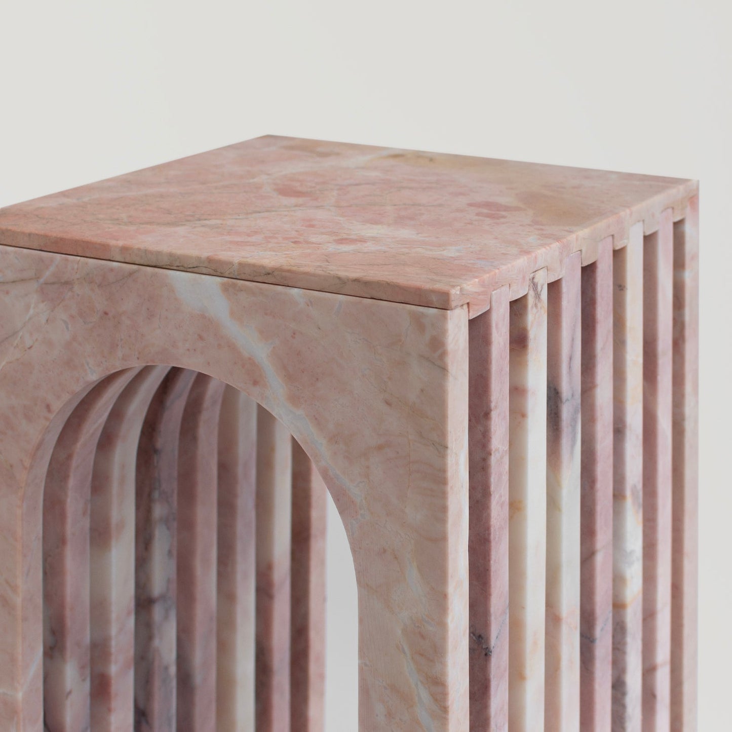 "BALANCE" PINK MARBLE SIDE TABLE