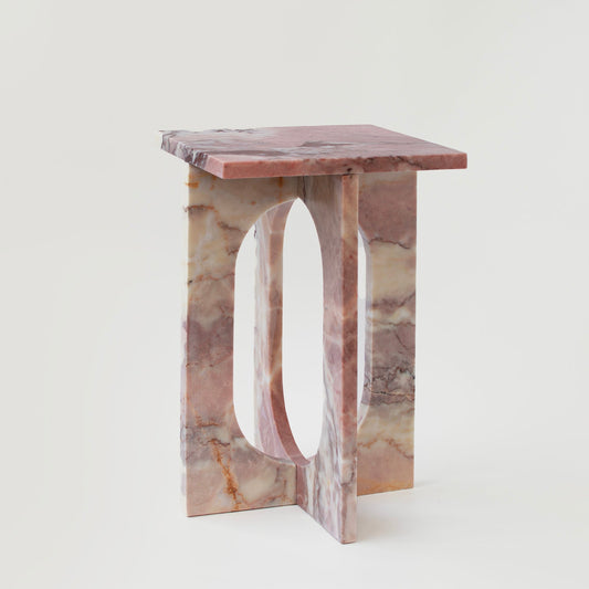 'BOND' SIDE TABLE - PINK MARBLE