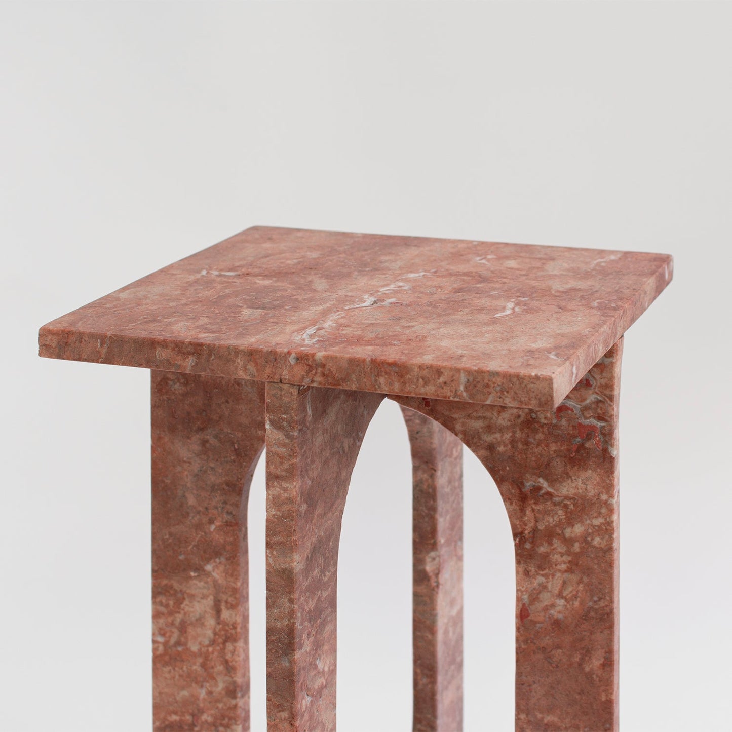 'BOND' SIDE TABLE - RED TRAVERTINE