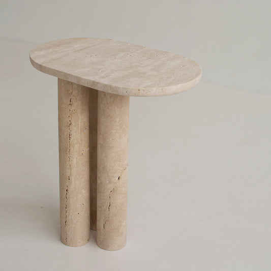 Trio No III - TRAVERTINE SIDE TABLE