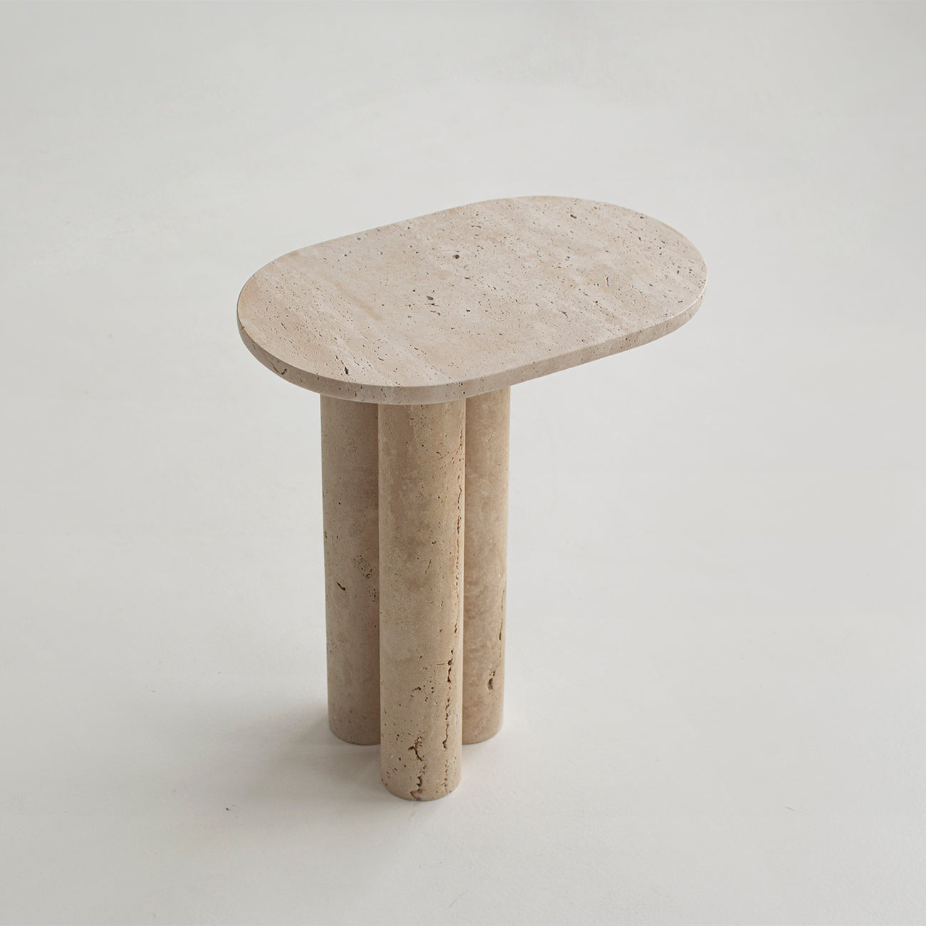 Trio No III - TRAVERTINE SIDE TABLE
