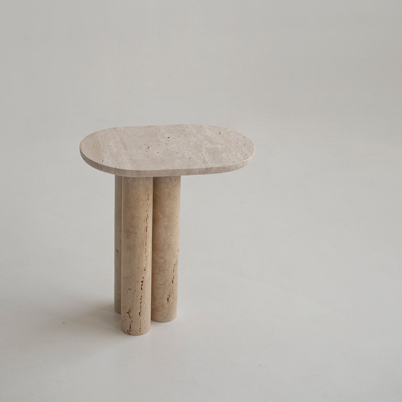 Trio No III - TRAVERTINE SIDE TABLE