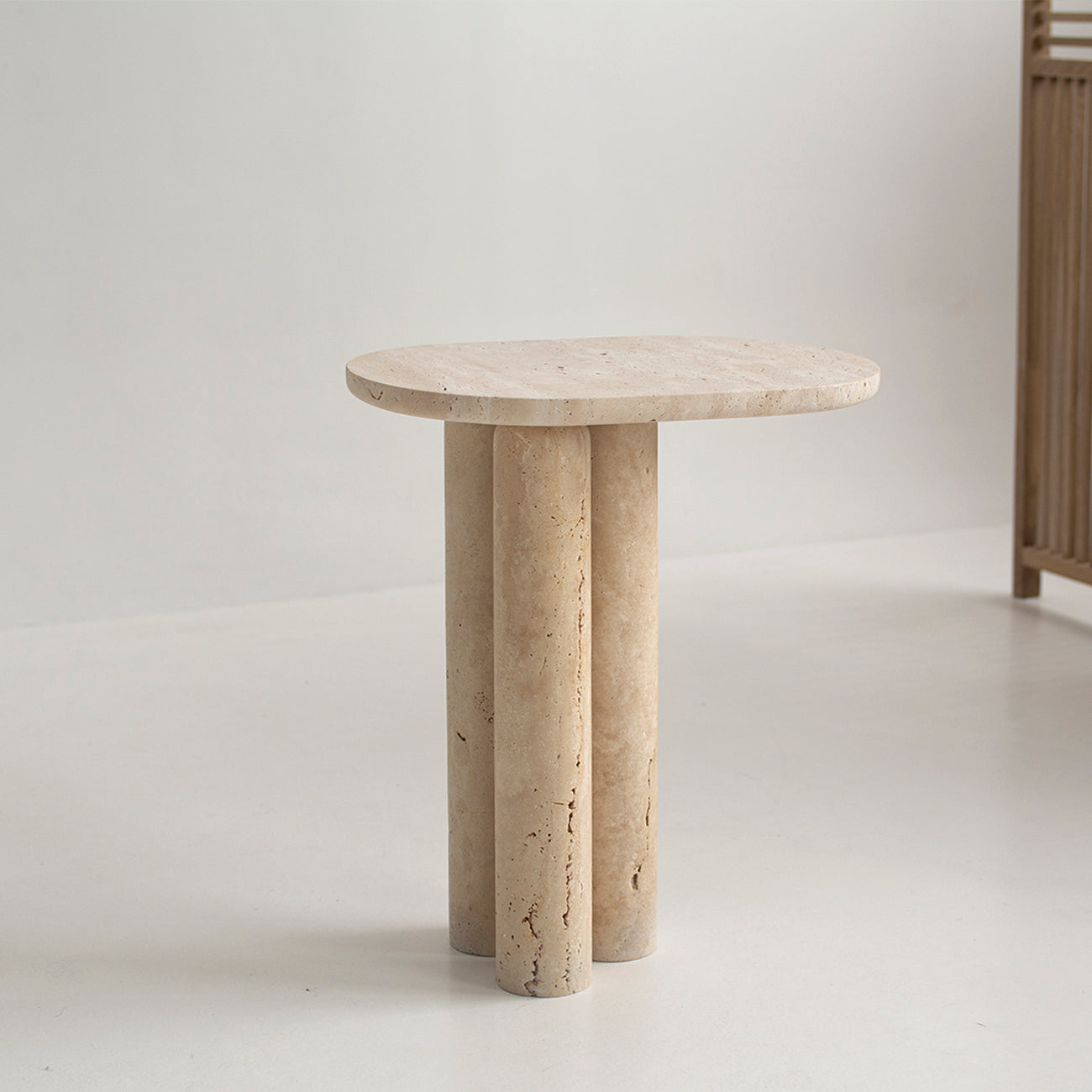 Trio No III - TRAVERTINE SIDE TABLE