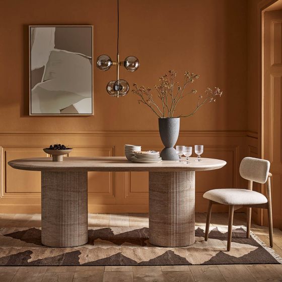 Travertine Finish Dining Table