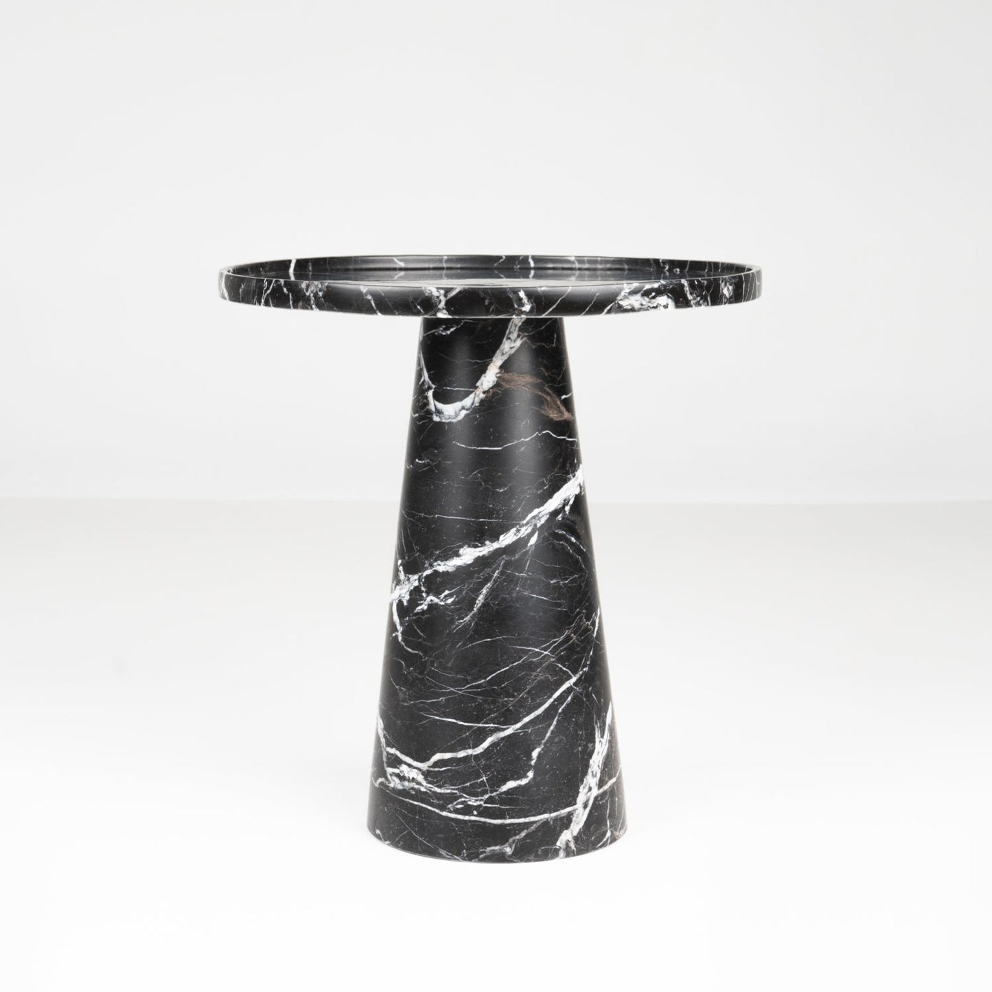 BLACK MARBLE CONE SIDE TABLE