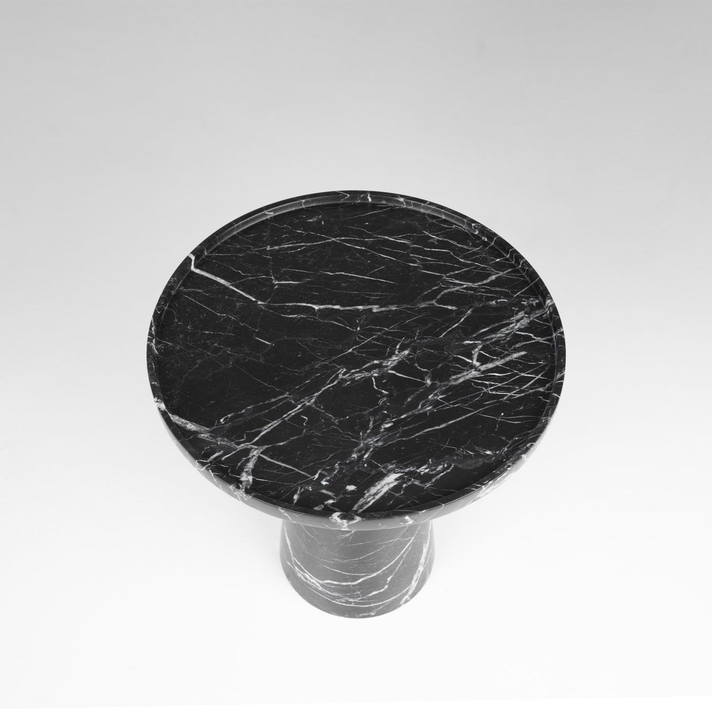 BLACK MARBLE CONE SIDE TABLE