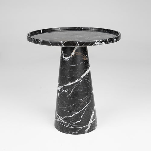 BLACK MARBLE CONE SIDE TABLE