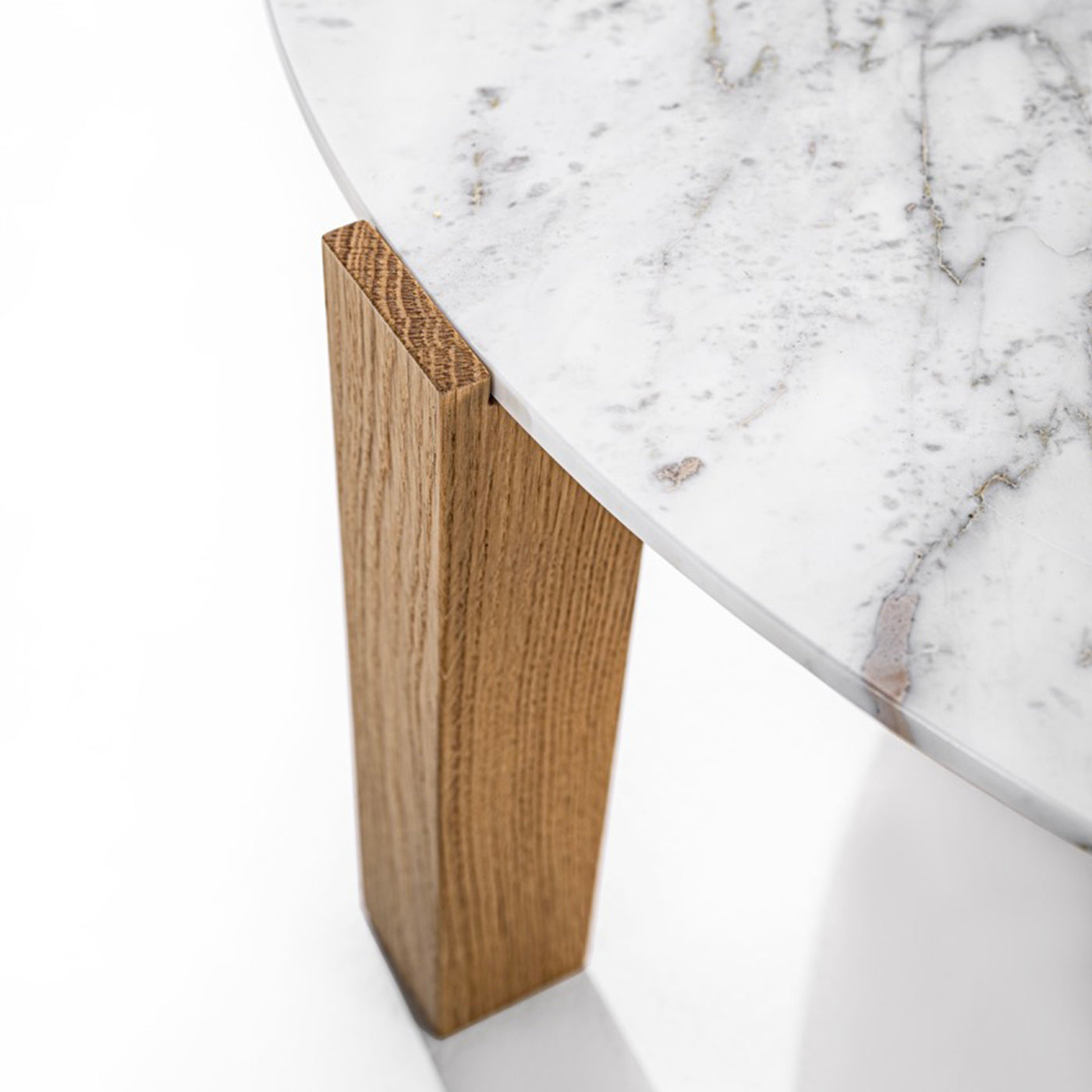 Moon 1 Round White Marble Coffee Table