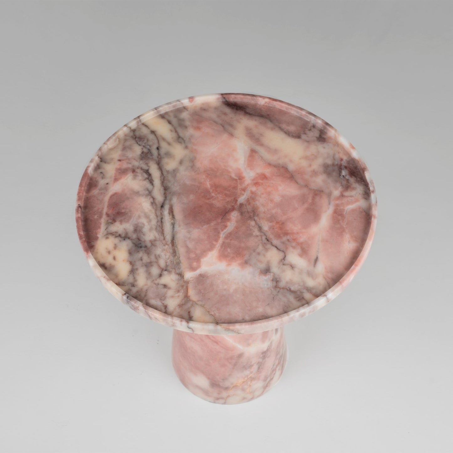 PINK MARBLE CONE SIDE TABLE