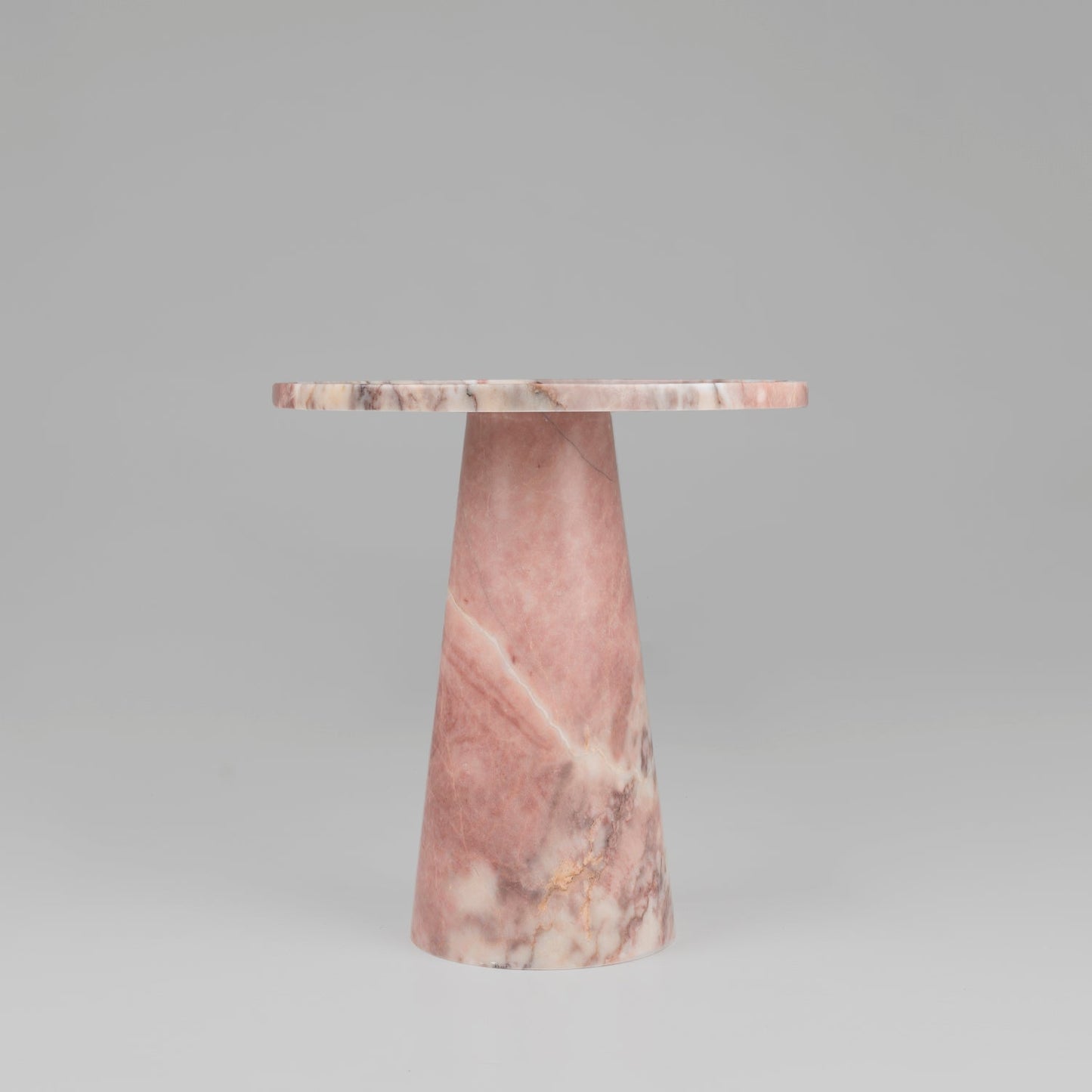 PINK MARBLE CONE SIDE TABLE