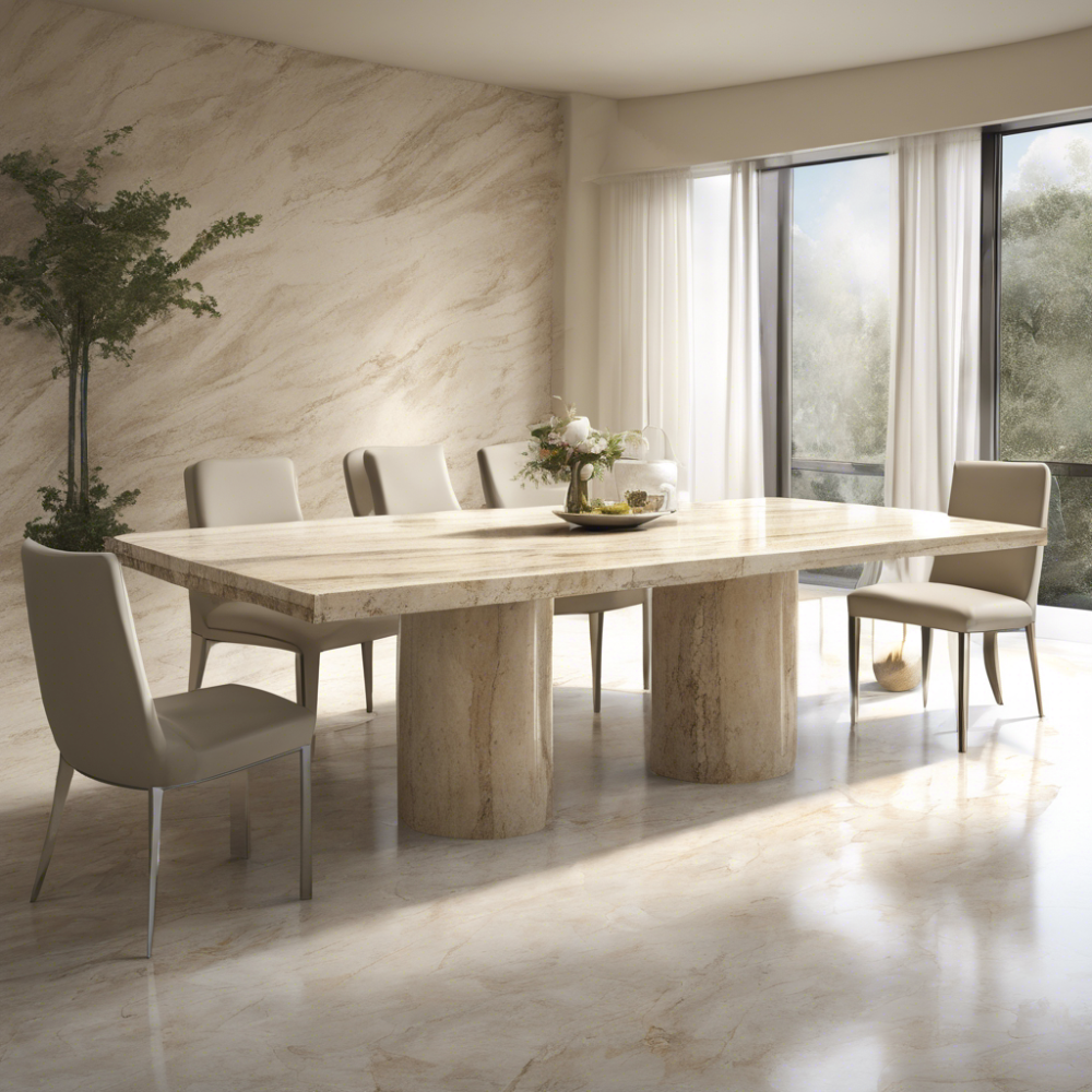 Travertine Rectangle Dining Table