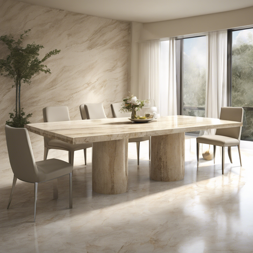 Travertine Rectangle Dining Table