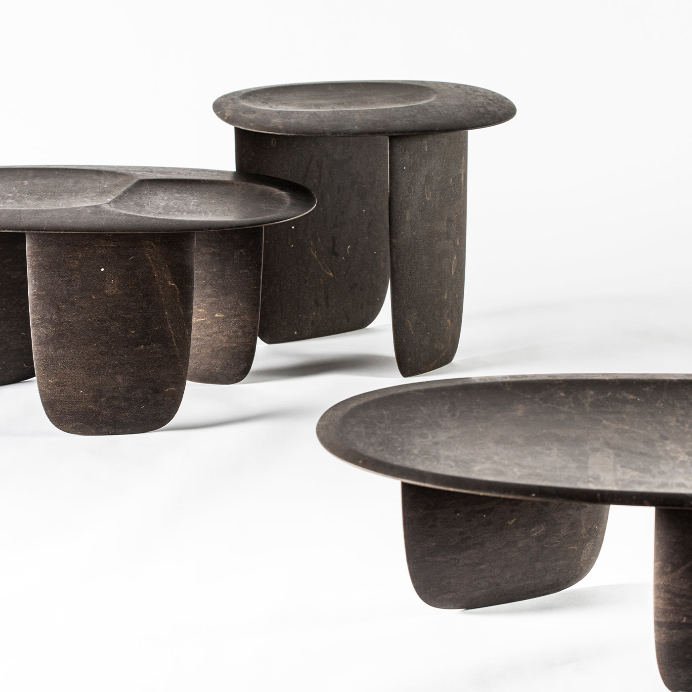 Brown Low Coffee Table in Pietra Pece