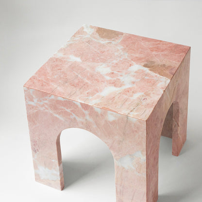 PINK MARBLE ARCH SIDE TABLE