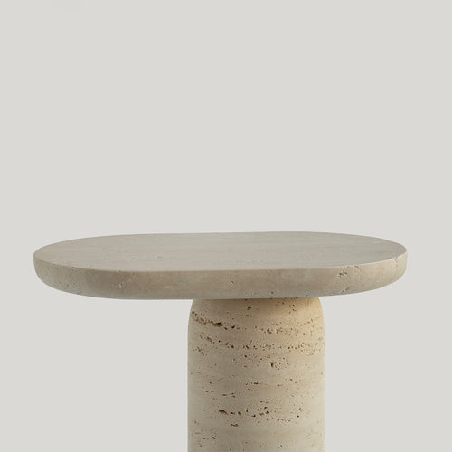 "BOLD" TRAVERTINE SIDE TABLE