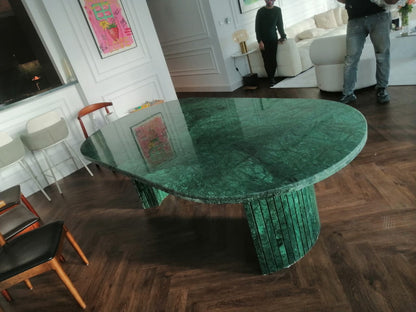 Green Marble Oval Dining Table