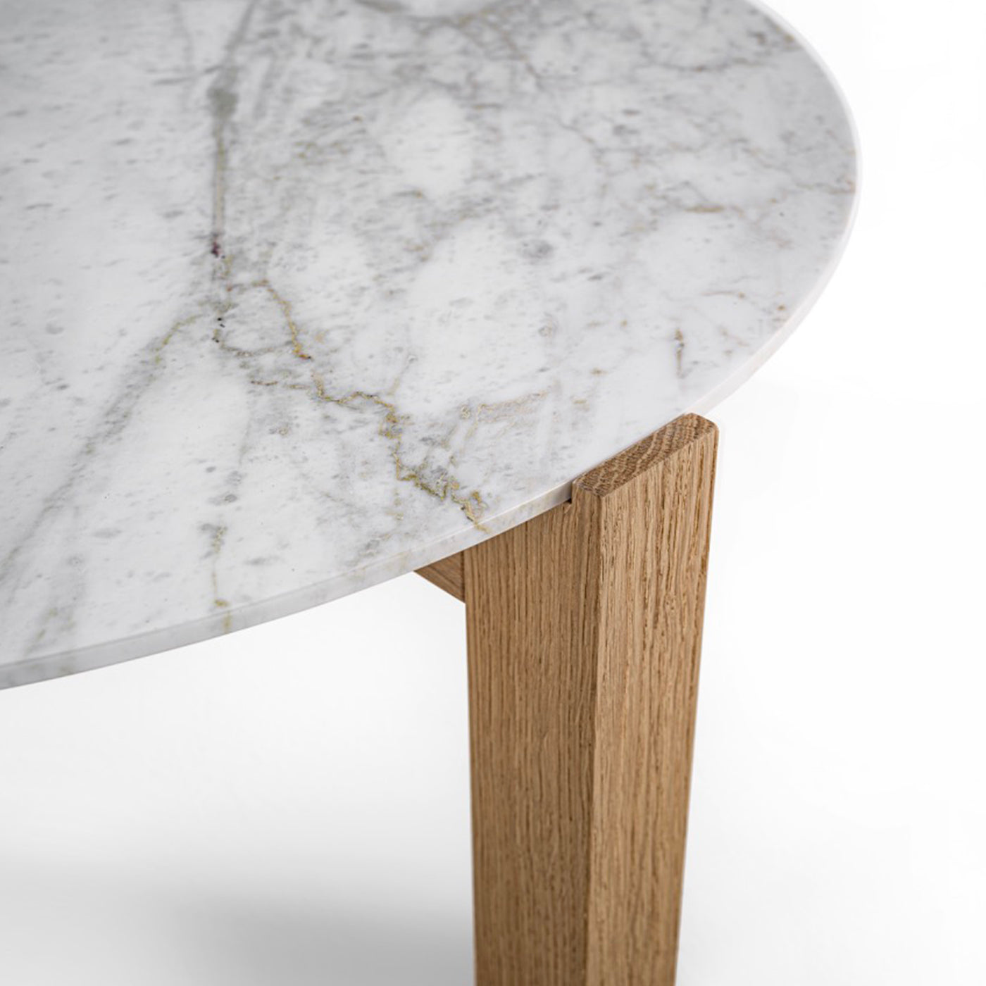 Moon 1 Round White Marble Coffee Table