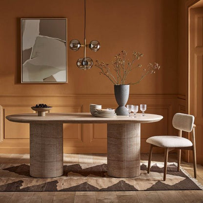 Travertine Finish Dining Table