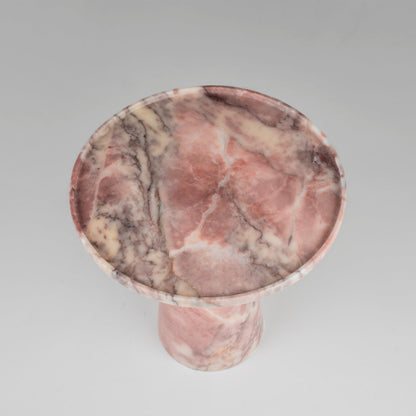 PINK MARBLE CONE SIDE TABLE