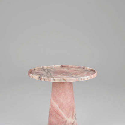 PINK MARBLE CONE SIDE TABLE