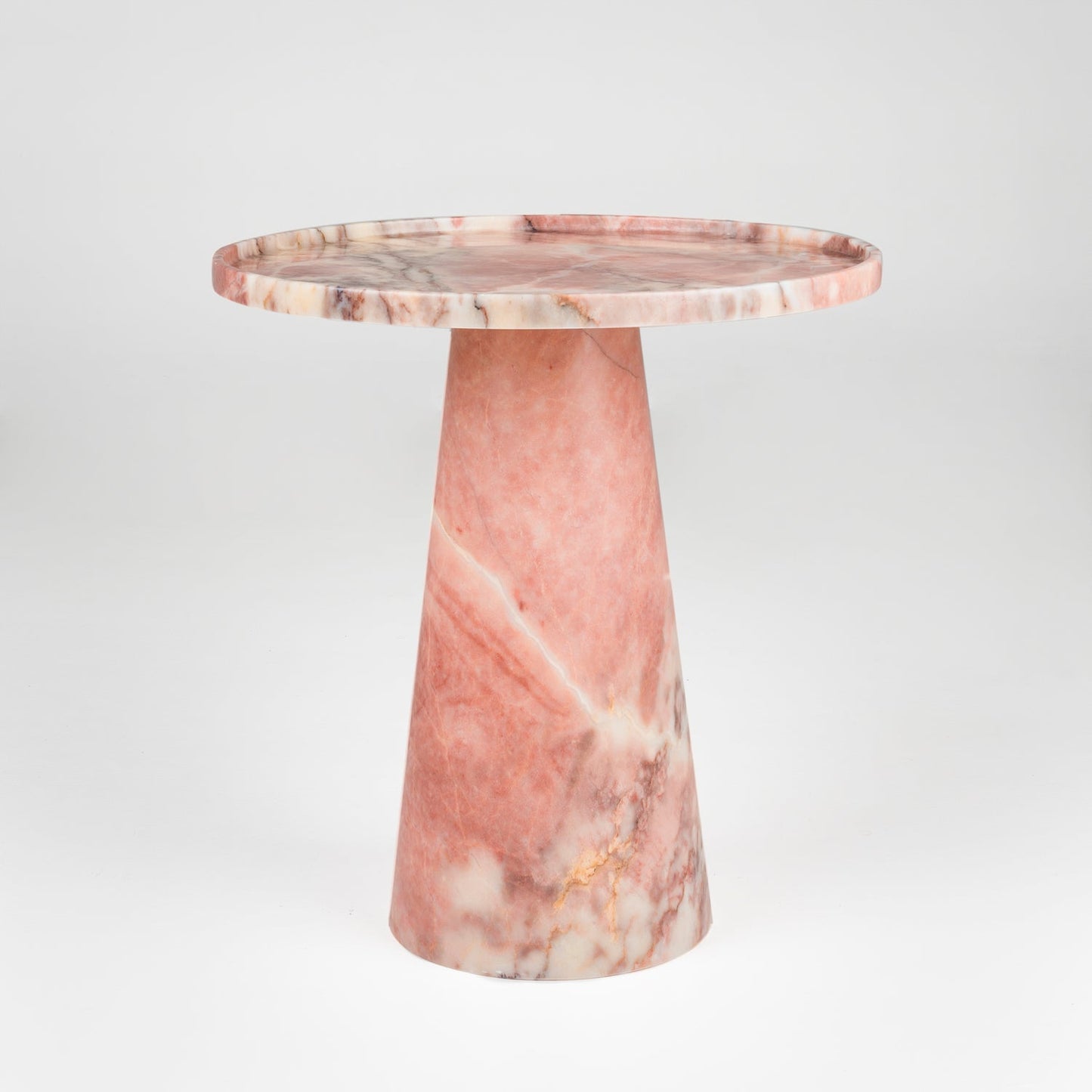 PINK MARBLE CONE SIDE TABLE