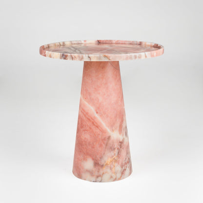 PINK MARBLE CONE SIDE TABLE