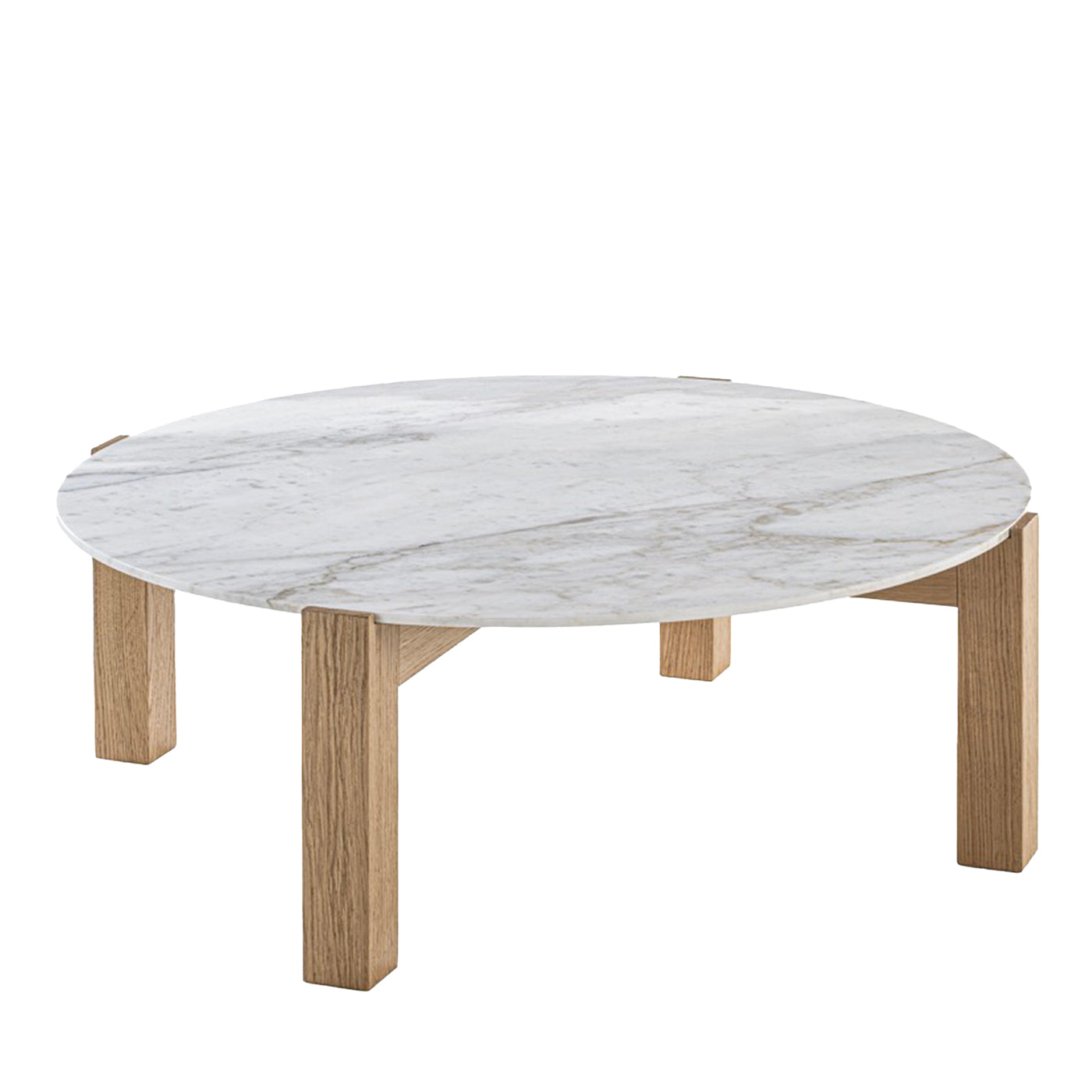 Moon 1 Round White Marble Coffee Table